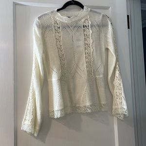 Zara cream lace sweater